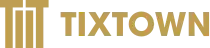 TixTown logo featuring gold lettering on dark background, representing the event management and monetization platform