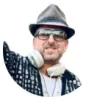 Co-Founder of TixTown event management app wearing hat and plaid shirt, Las Vegas